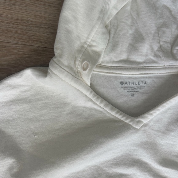 Athleta Cream Hooded Top - Picture 2 of 3